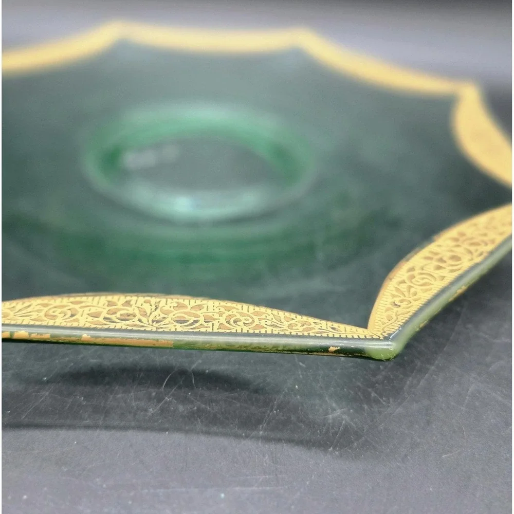 Vintage Art Deco Octagon Plate Tiffin Franciscan Green Depression Glass